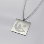 Moon Silhouette With Deer Charm Necklace
