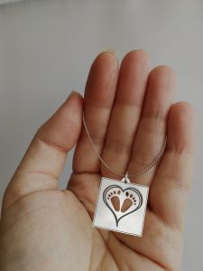 Engraved Baby Footprint Casual Necklace