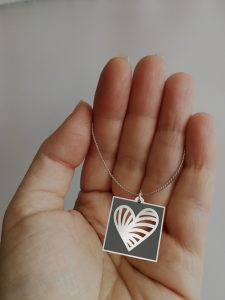 Engraved Heart Charm Necklace