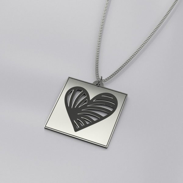 Engraved Heart Casual Necklace