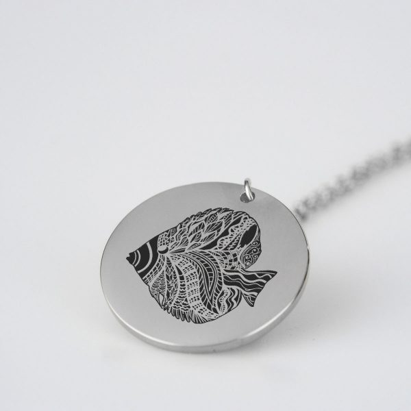 Angel Fish Silhouette Charm Necklace