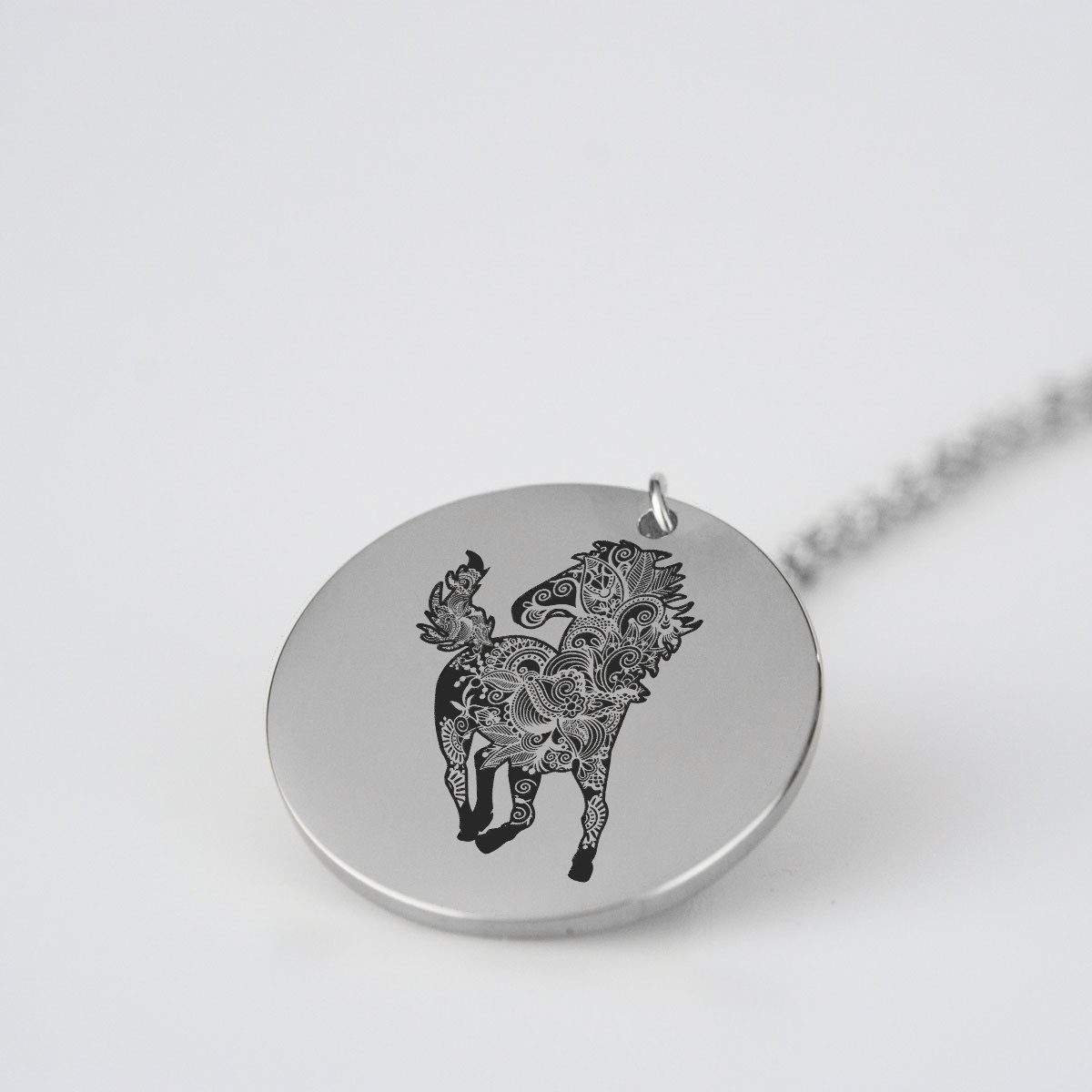 Wild Horse Silhouette Charm Necklace