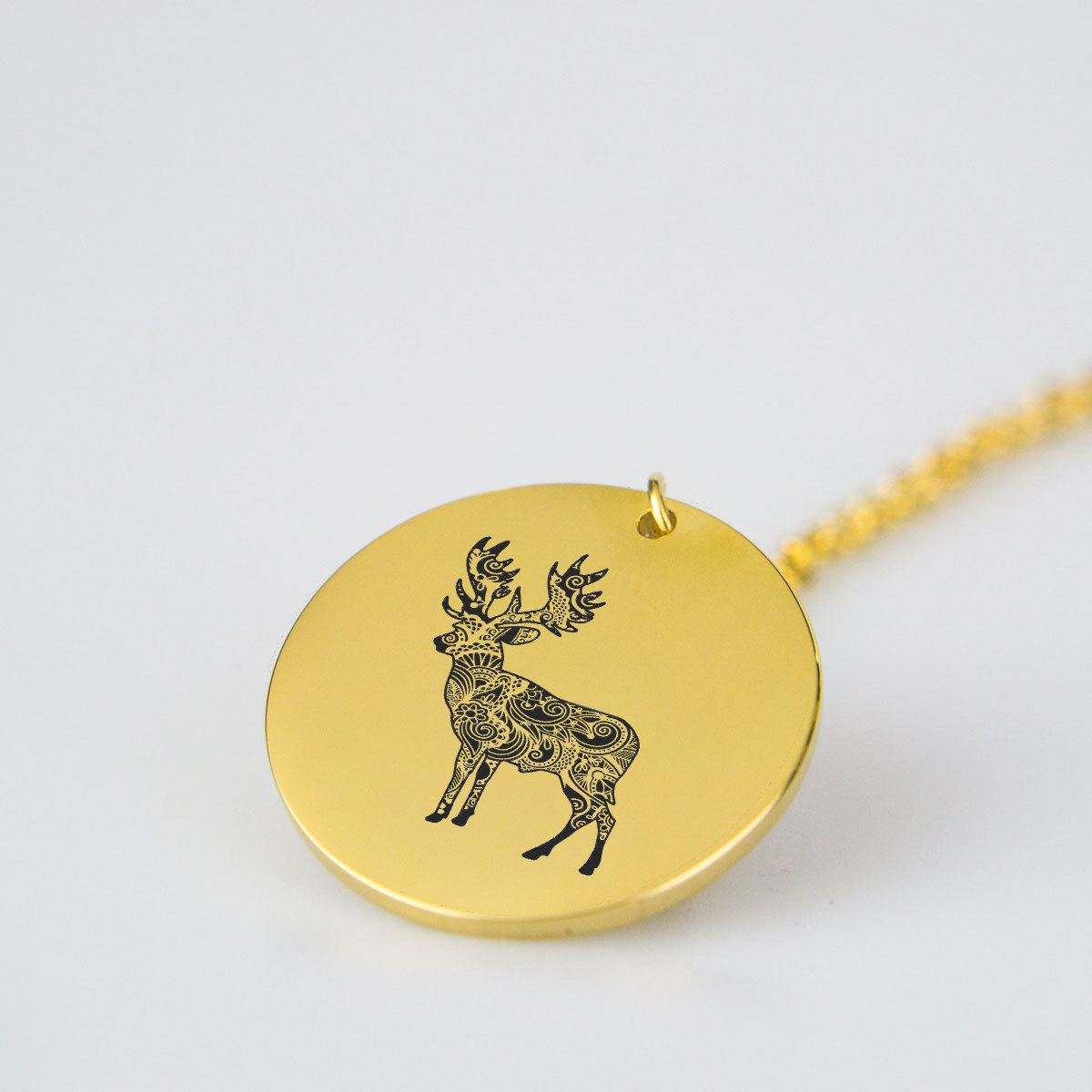 Deer Silhouette Charm Necklace