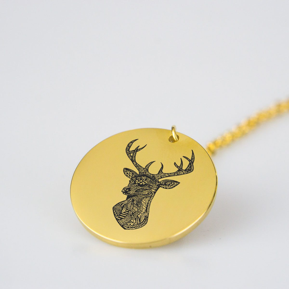 Lovely Dear Engraved Charm Necklace