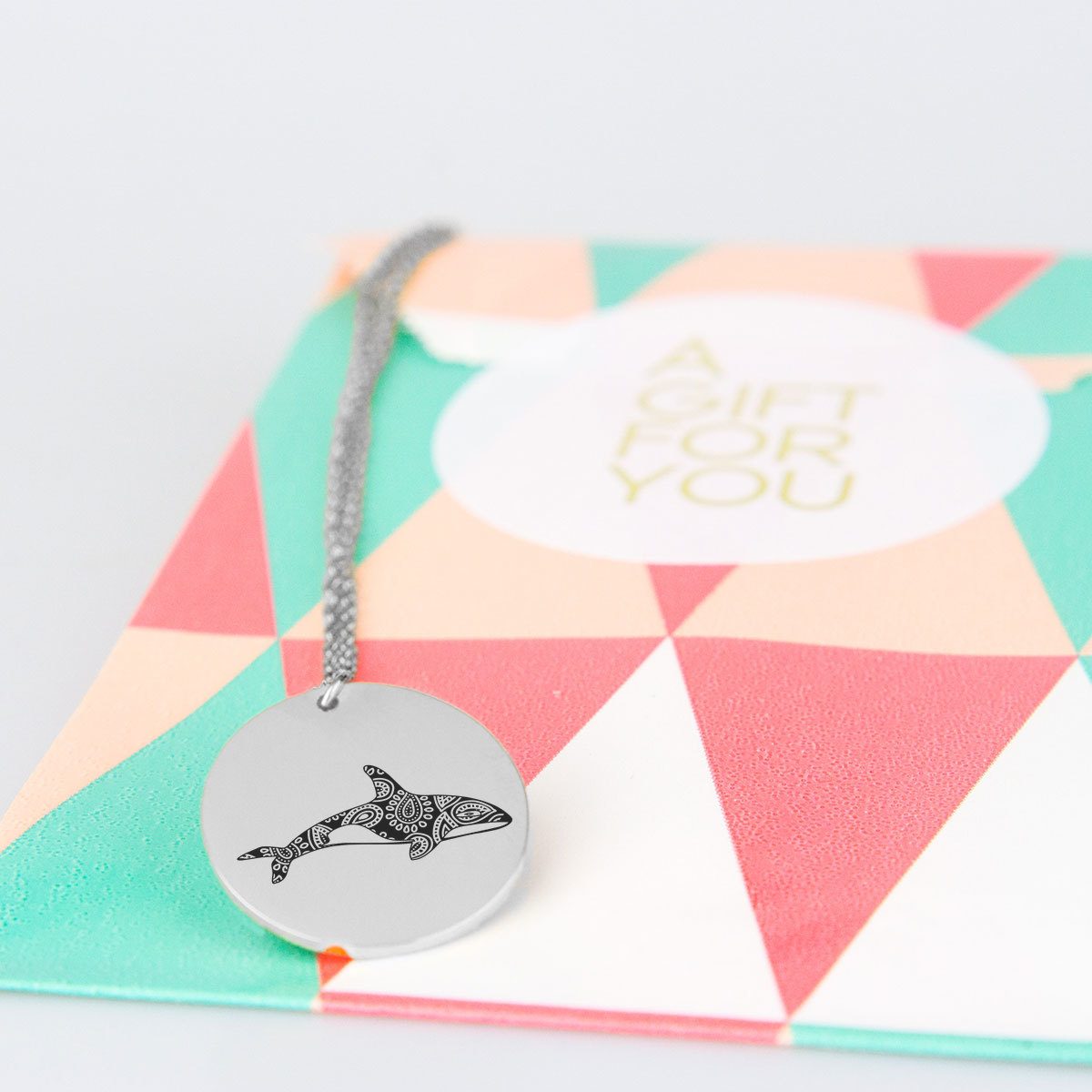 Killer Whale Silhouette Charm Necklace