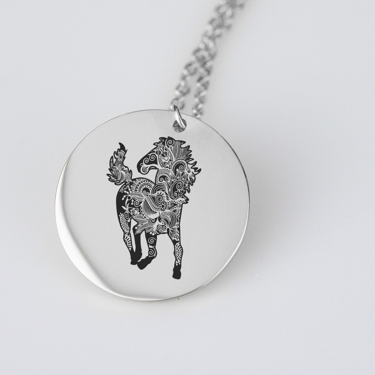 Wild Horse Silhouette Charm Necklace