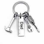 Dad Letters Keychains Creative Hammer Screwdriver Wrench Keyring Handbag Decor Tassel Hanging Pendant Father's Day Gifts 4