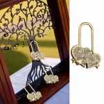 OurWarm Wedding Souvenirs and Gifts Love Lock Engraved Double Heart Concentric Wish Lock You+me=family Castle Wedding Decoration 3
