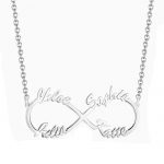 Personalized Four Names Silver Necklace