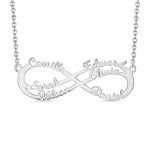 Personalized Five/Six Names Necklace Silver