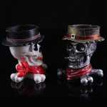 BUF Resin Craft Skull Statues For Decoration Buccaneer Skull Head Ashtray Creative Skull Ashtray Creative Gift 4