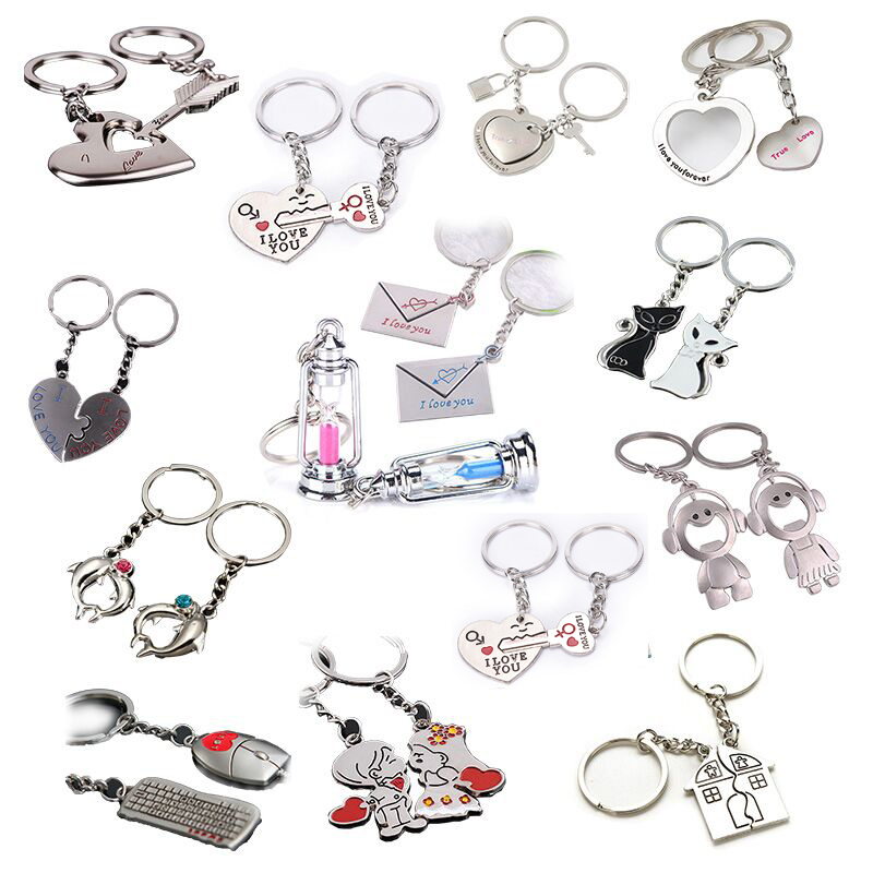 2Pcs/set Lovers Key To My Heart Keychain Valentine's Day Wedding Favors And Gifts Souvenirs Wedding Event & Party Supplies