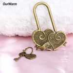 OurWarm Wedding Souvenirs and Gifts Love Lock Engraved Double Heart Concentric Wish Lock You+me=family Castle Wedding Decoration 2