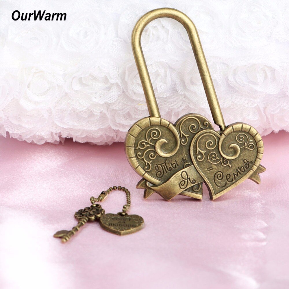 Engraved Double Heart Wish Lock 