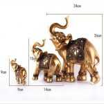 Lucky Golden Resin Elephant Statue