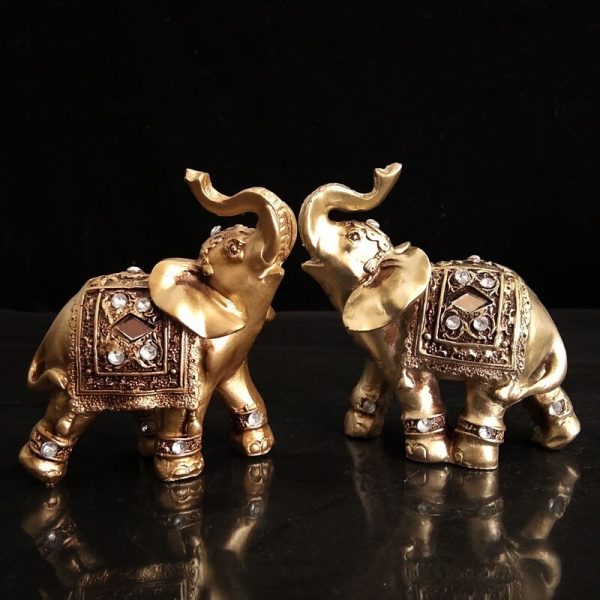 Precious Golden Elephant Resin Statues
