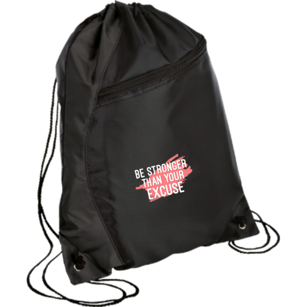Be Stronger Than Your Excuse Drawstring Bag