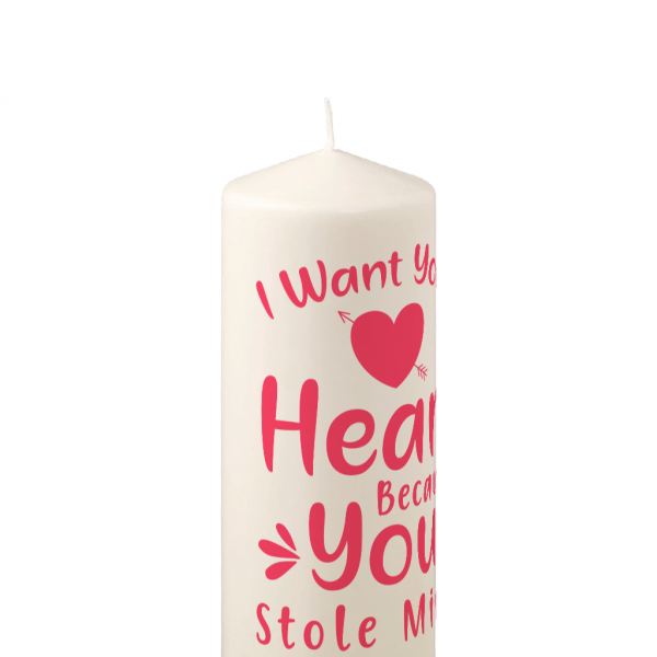 Pillar Candle I Want Your Heart Because You Stole Mine