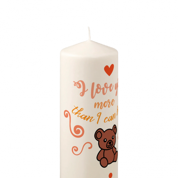 Pillar Candle I Love You More Than I Can Bear