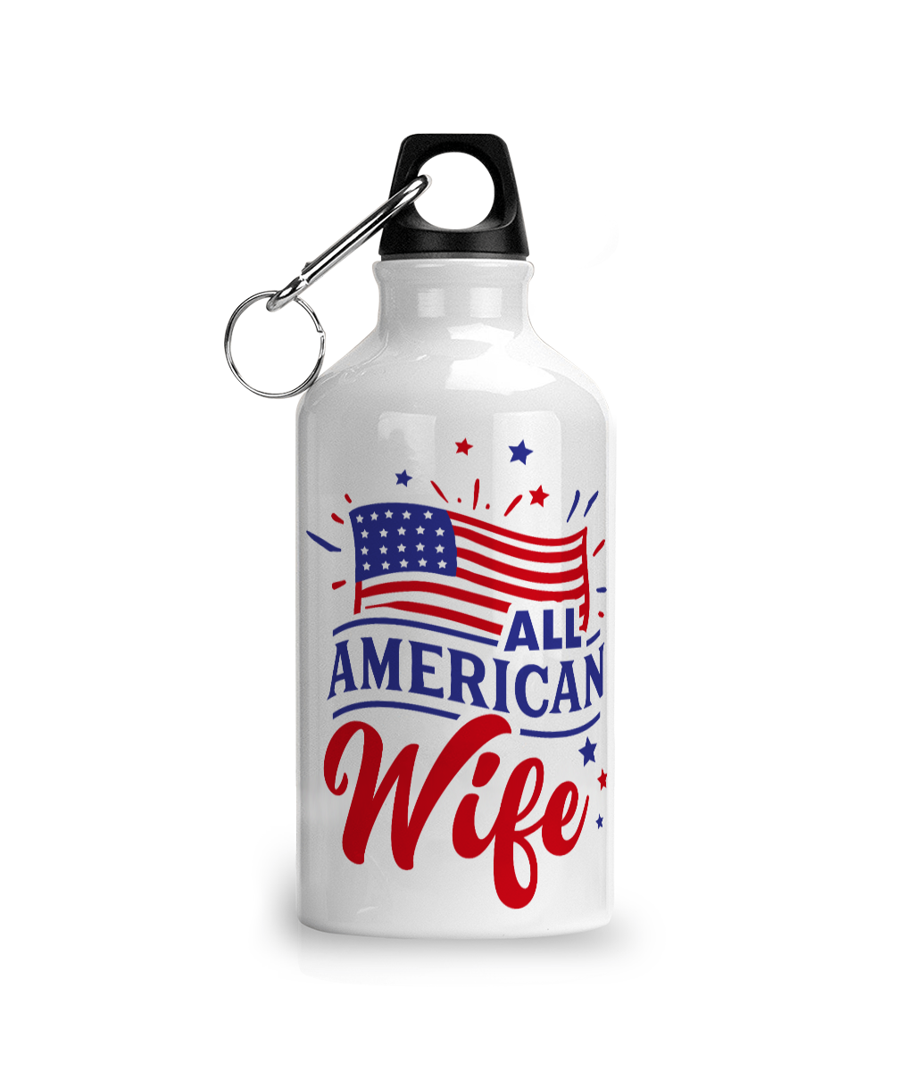 Aluminium Sports Water Bottle All American Wife