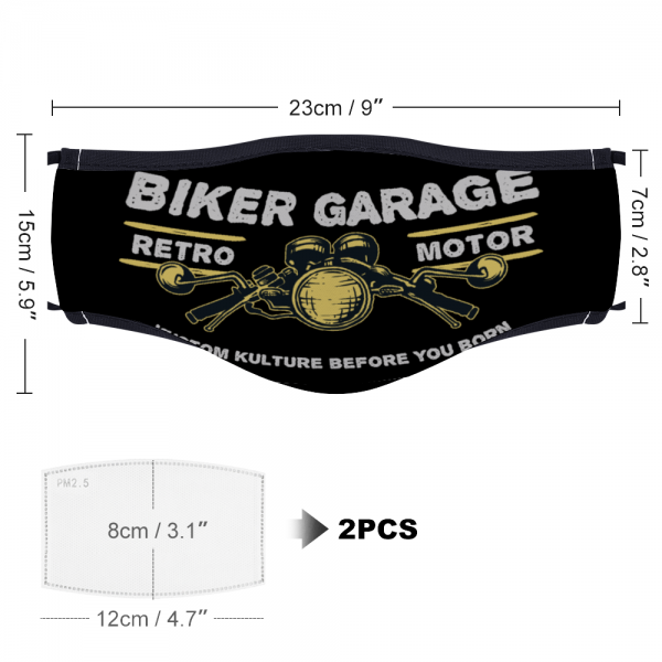 Biker Garage Face Masks With Two Filters