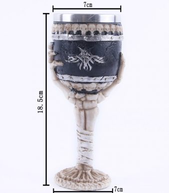 3D Skull Mug Resin Skull Cup Stainless Steel Metal Wine Cup Goblet Cup 2