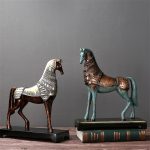 Retro Bronze Horse Nostalgic Home Decoration Resin Horse Statue Animal Resin Ornaments Wear Armor Horse 1