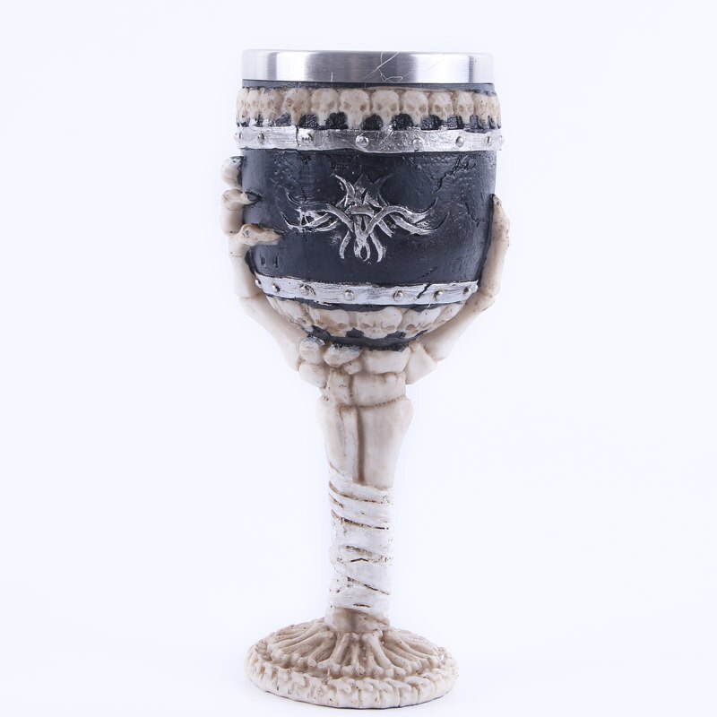 3D Skull Mug Resin Skull Cup Stainless Steel Metal Wine Cup Goblet Cup 5