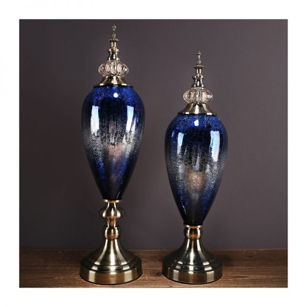 European Luxury Ceramic Glass Crafts Ornaments Home Decoration Livingroom Classical Palace Desktop Porcelain Figurines Artwork 1