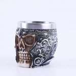 BUF Resin Craft Statues For Decoration Party Skull Cup Creative Skull Beer Cup Figurines Sculpture Home Decoration Accessories 3