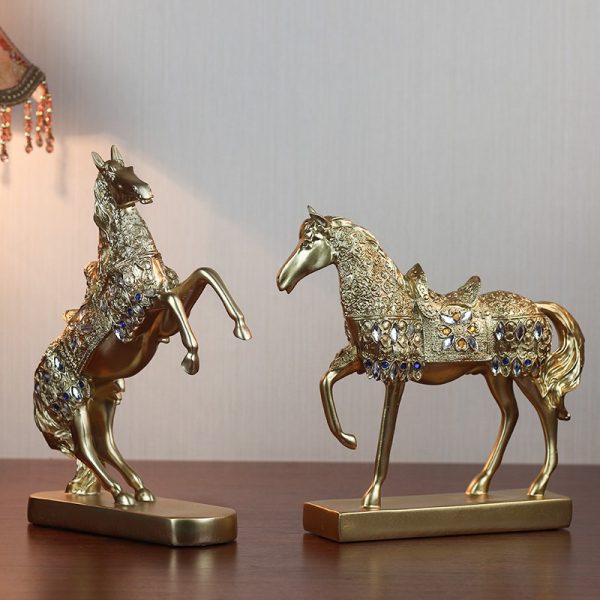 Retro lucky horse ornaments creative office furnishings gift Wine cabinet statue study room figure home decor horse gifts 2