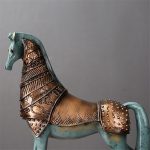 Retro Bronze Horse Nostalgic Home Decoration Resin Horse Statue Animal Resin Ornaments Wear Armor Horse 3