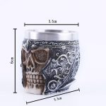 BUF Resin Craft Statues For Decoration Party Skull Cup Creative Skull Beer Cup Figurines Sculpture Home Decoration Accessories 2