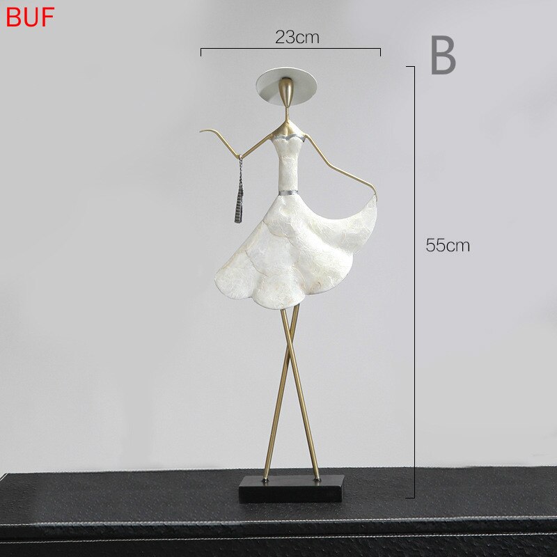 Shell Female Statue Wrought Iron Figure Sculpture Modern Statues for Decoration Home Decoration Accessories for Room 5