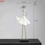 Shell Female Statue Wrought Iron Figure Sculpture Modern Statues for Decoration Home Decoration Accessories for Room 6