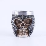 BUF Resin Craft Statues For Decoration Party Skull Cup Creative Skull Beer Cup Figurines Sculpture Home Decoration Accessories 4