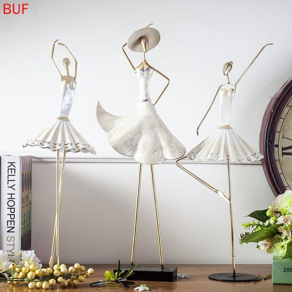 Shell Female Statue Wrought Iron Figure Sculpture Modern Statues for Decoration Home Decoration Accessories for Room 2